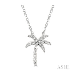 ASHI Palm Tree Petite Diamond Fashion Pendant 645B8PPTSPDWG