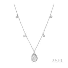 ASHI Pear Shape Halo Lovebright Diamond Necklace 9985VPPFGNKWG