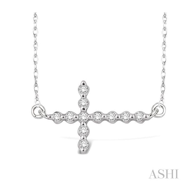 ASHI Sideway Cross Diamond Pendant 95898PPTSPDWG
