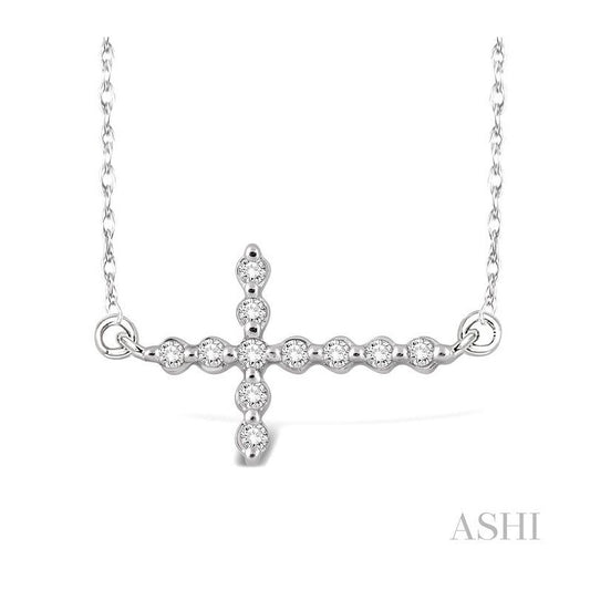 ASHI Sideway Cross Diamond Pendant 95898PPTSPDWG