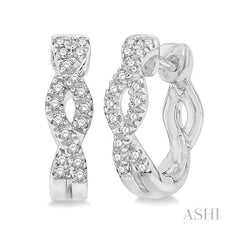 ASHI Swirl Petite Diamond Huggie Fashion Earrings 671V8PPTSERWG
