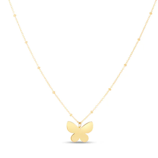 Yellow Gold Polished Papillon Necklace