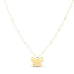 Yellow Gold Polished Papillon Necklace