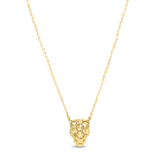 Yellow Gold Diamond Cut/ Textured Animal Instinct Necklace