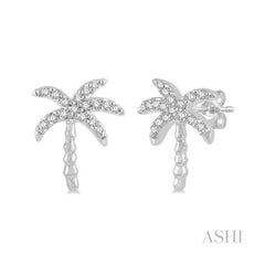 ASHI Palm Tree Petite Diamond Fashion Earrings 645B8PPTSERWG