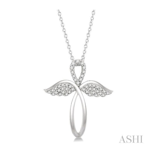 ASHI Angel Wings Cross Diamond Pendant 956B8PPTSPDWG