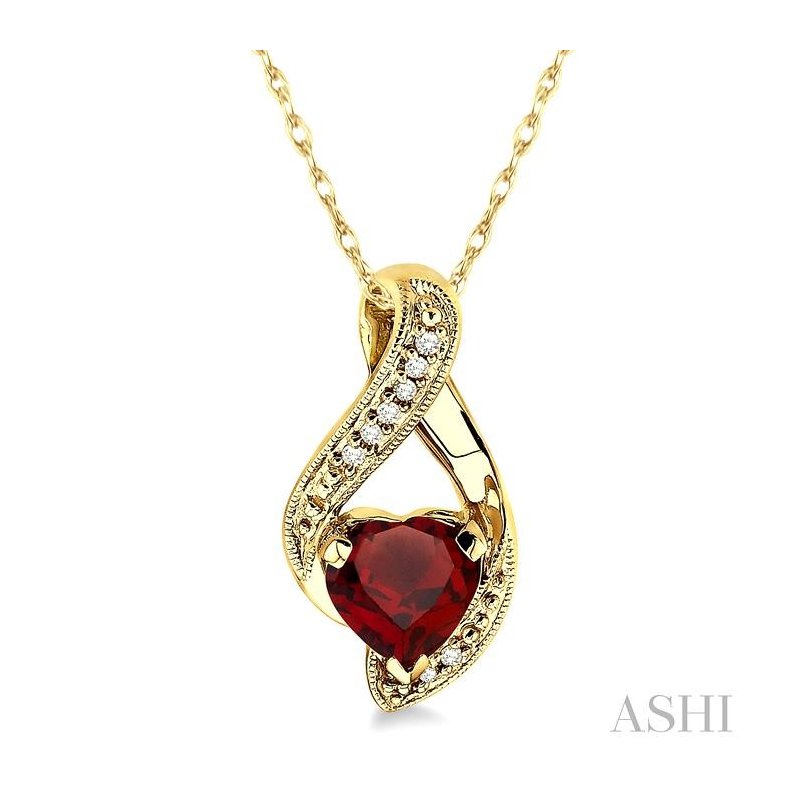 ASHI Heart Shape Gemstone & Diamond Pendant 60759PPTSPDGT