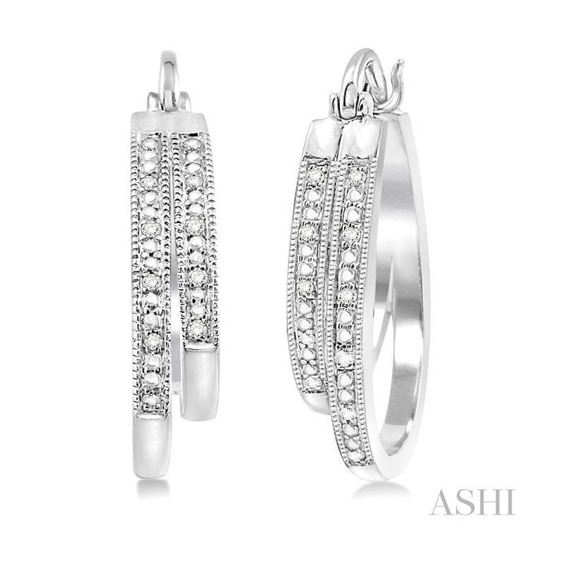 ASHI Silver Diamond Fashion Hoop Earrings 86538PPSSSLER