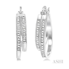 ASHI Silver Diamond Fashion Hoop Earrings 86538PPSSSLER
