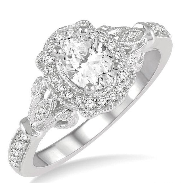 Parkplace Jewelers Oval Shape Halo Diamond Engagement Ring 253F3PPFVWG-LE