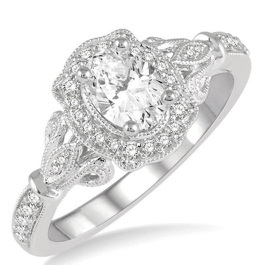Parkplace Jewelers Oval Shape Halo Diamond Engagement Ring 253F3PPFVWG-LE