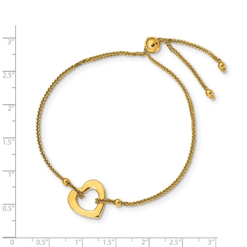 Quality Gold 14K Heart Adjustable Bracelet SF2726