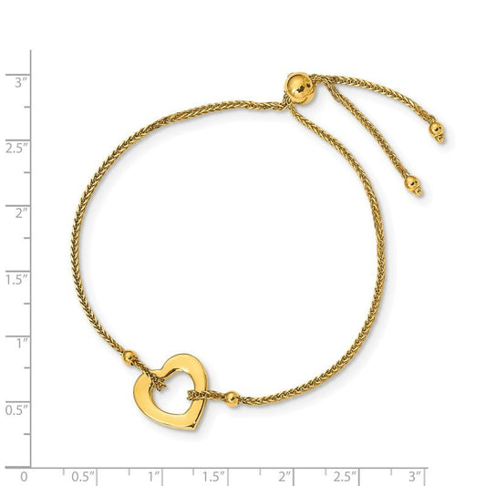 Quality Gold 14K Heart Adjustable Bracelet SF2726