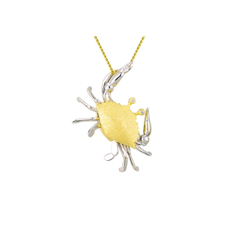 Denny Wong Designs Two Tone Crab Pendant UPC-25X