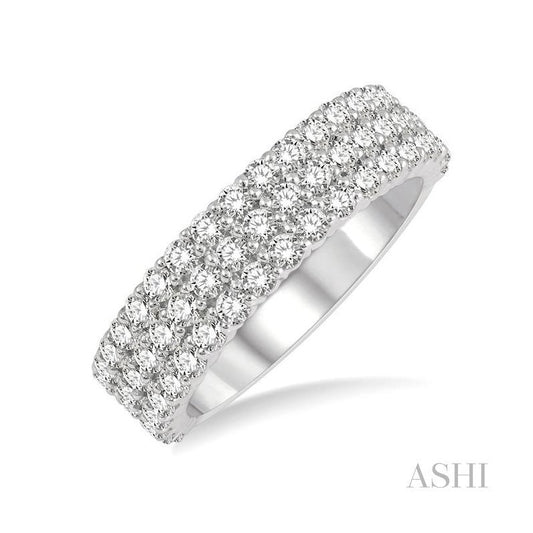 ASHI Three Row Diamond Wedding Band 304E0PPFHWG-1.25