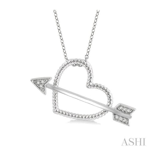 ASHI Silver Arrow & Heart Shape Diamond Fashion Pendant 84099PPSSSLPD