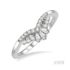 ASHI Chevron Baguette Diamond Wedding Band 30516PPFHWG