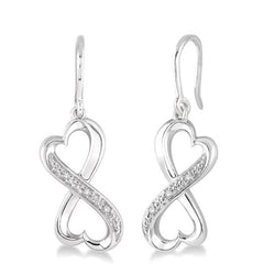 Parkplace Jewelers Silver Infinity Heart Shape Diamond Fashion Earrings 87839PPSSSLER