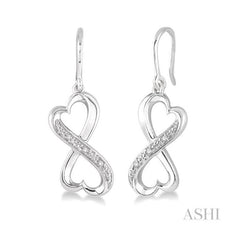 ASHI Silver Infinity Heart Shape Diamond Fashion Earrings 87839PPSSSLER