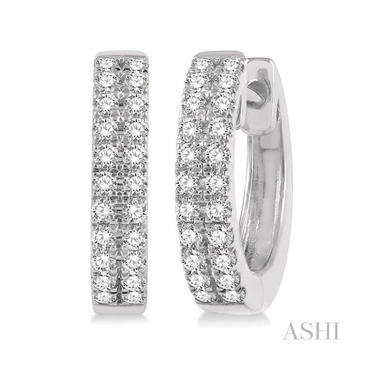 ASHI Two Row Petite Diamond Huggie Fashion Earrings 623C5PPFGERWG