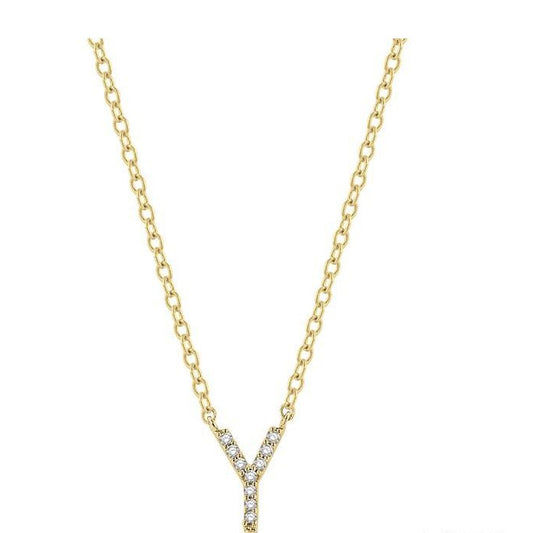 Parkplace Jewelers Block 'Y' Initial Diamond Pendant 912F9PPTSPDYG-Y