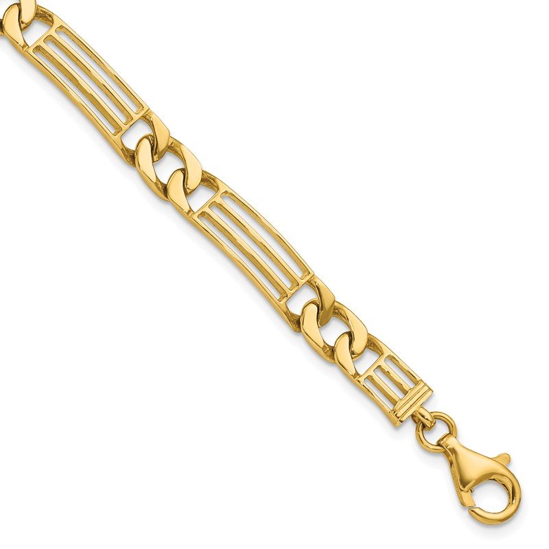 Quality Gold 14k Polished Link Bracelet GB242-8.5