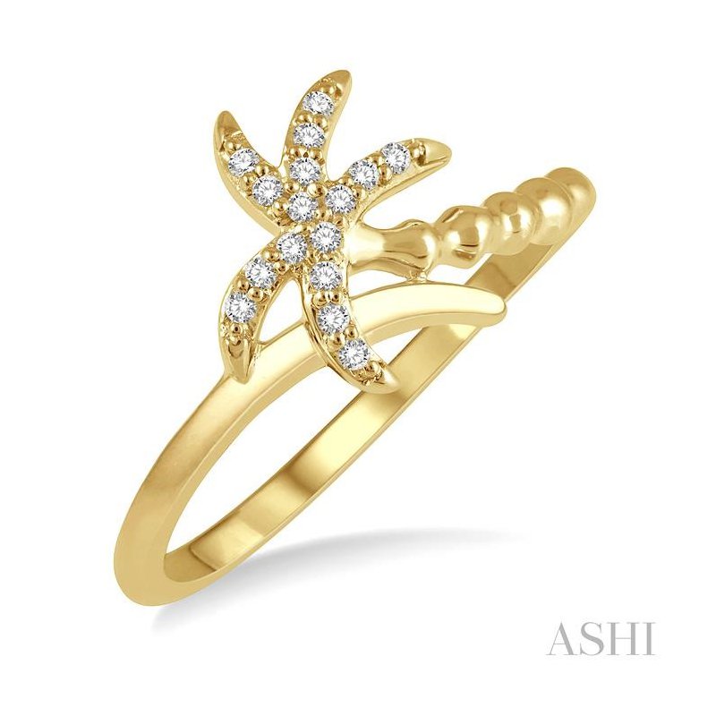 ASHI Stackable Palm Tree Petite Diamond Fashion Ring 389C8PPTSYG