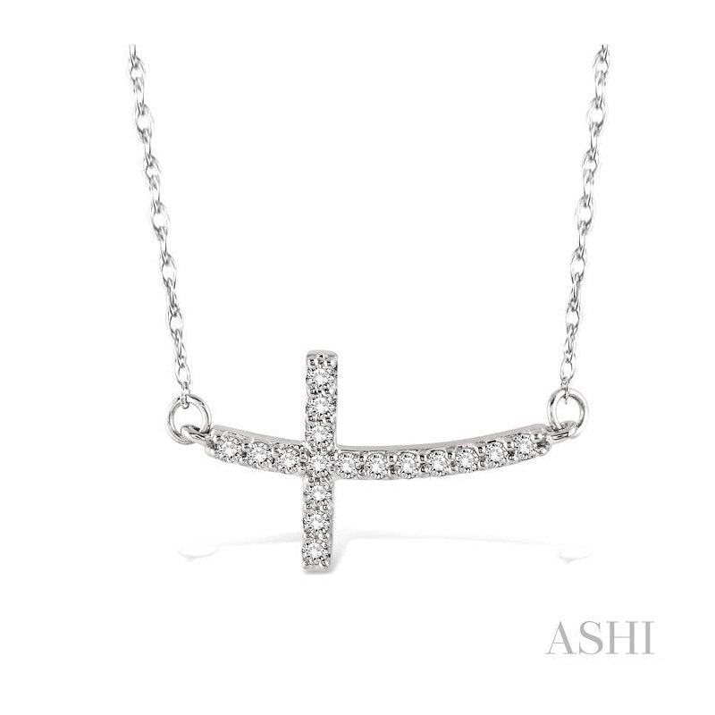 ASHI Sideway Cross Diamond Pendant 95767PPTXPDWG