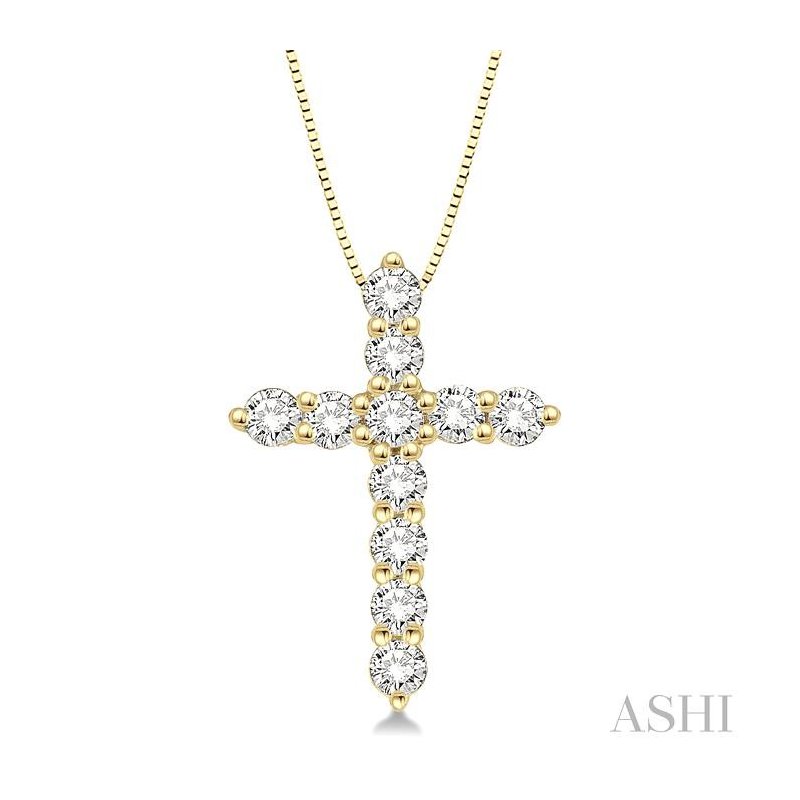 ASHI Cross Diamond Pendant 96453PPFGPDYG