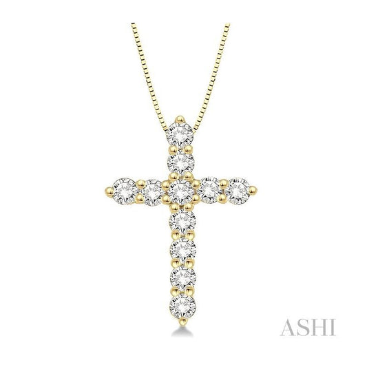 ASHI Cross Diamond Pendant 96453PPFGPDYG