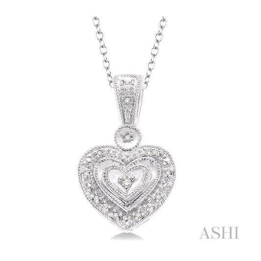ASHI Silver Heart Shape Diamond Fashion Pendant 86059PPSSSLPD