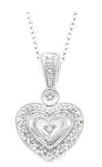 Parkplace Jewelers Silver Heart Shape Diamond Fashion Pendant 86059PPSSSLPD