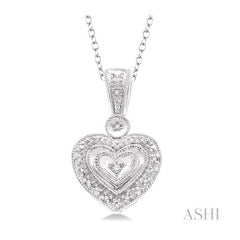 ASHI Silver Heart Shape Diamond Fashion Pendant 86059PPSSSLPD
