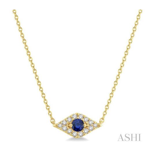 ASHI Evil Eye Gemstone & Petite Diamond Fashion Pendant 58620PPTSNKSPYG