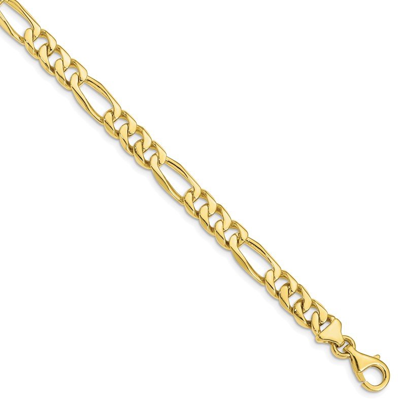 Quality Gold 10k 7mm Hand-Polished Figaro Link Bracelet 10LK107-8