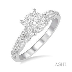 ASHI Round Shape Lovebright Diamond Engagement Ring 158C5PPFVWG-LE