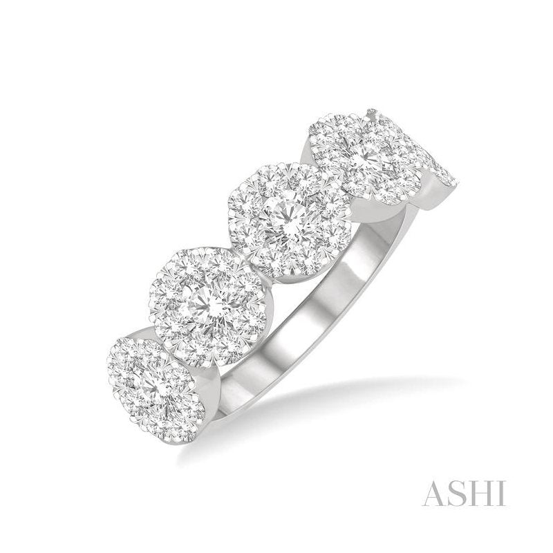 ASHI Round Shape 5 Stone Lovebright Essential Diamond Wedding Band 158D5PPFGWG