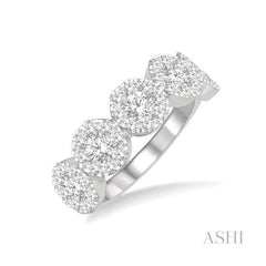 ASHI Round Shape 5 Stone Lovebright Essential Diamond Wedding Band 158D5PPFGWG