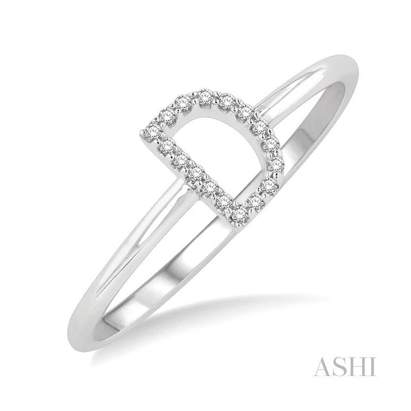 ASHI Block 'D' Initial Diamond Ring 365D9PPTSWG-D