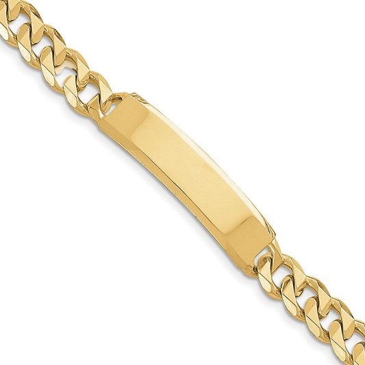 Quality Gold 14k Hand-polished Curb Link ID Bracelet LK119ID-8