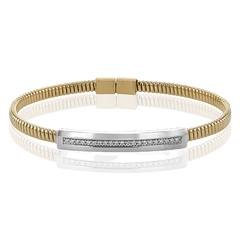 Cable Bangle in 18k Gold with Diamonds LB2429 WHITE 18K X WHITE