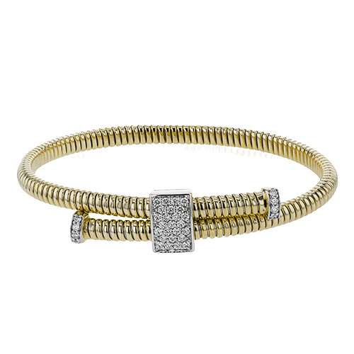 Cable Bangle in 18k Gold with Diamonds LB2447-Y WHITE 18K X WHITE-YELLOW