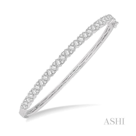 ASHI Stackable Scatter Zig-Zag Baguette Diamond Fashion Bangle 799A2PPFHWG