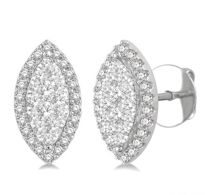 Parkplace Jewelers Marquise Shape Halo Lovebright Essential Diamond Earrings 913A3PPFVERWG