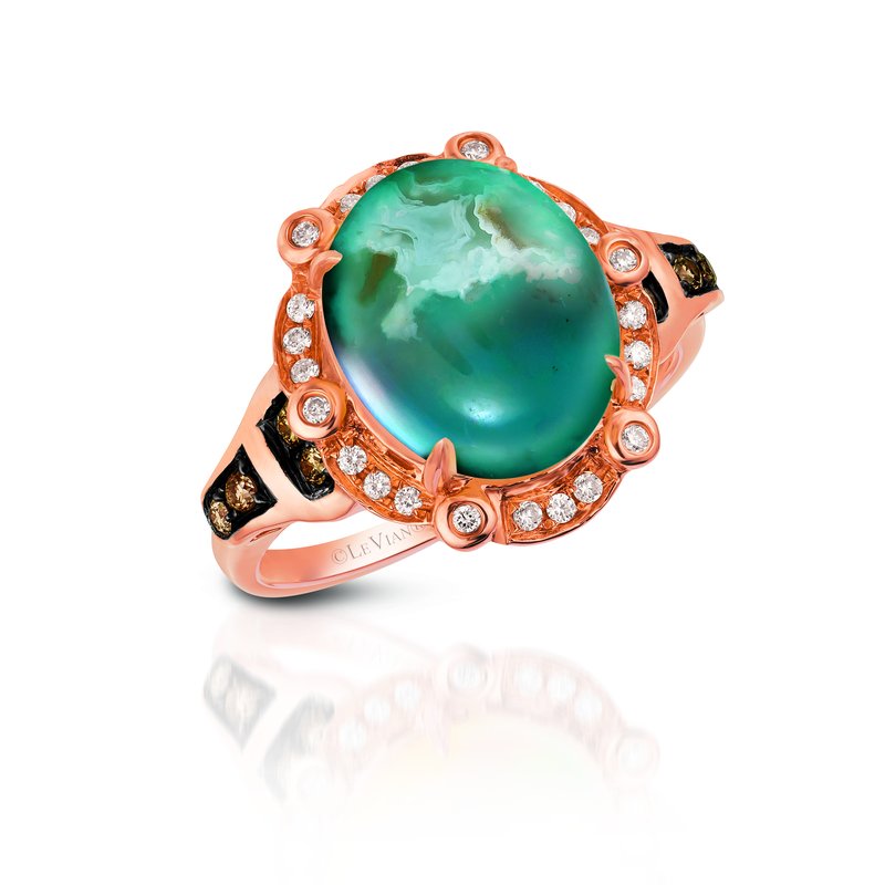 Le Vian 14K Strawberry Gold® Peacock Aquaprase™ 3 1/3 cts. Ring TQXM 7