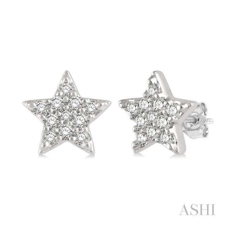 ASHI Star Petite Diamond Fashion Earrings 643A8PPFSERWG