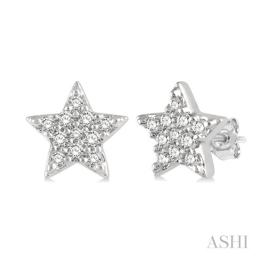 ASHI Star Petite Diamond Fashion Earrings 643A8PPFSERWG