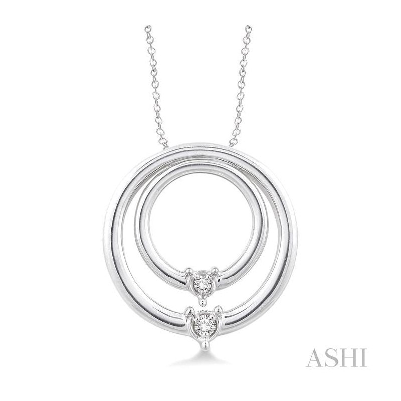ASHI Silver Circle Diamond Pendant 86519PPSXSLPD
