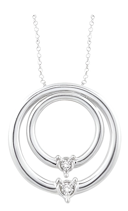 Parkplace Jewelers Silver Circle Diamond Pendant 86519PPSXSLPD