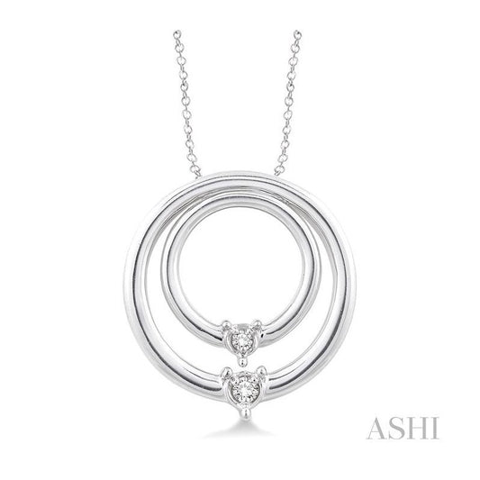 ASHI Silver Circle Diamond Pendant 86519PPSXSLPD